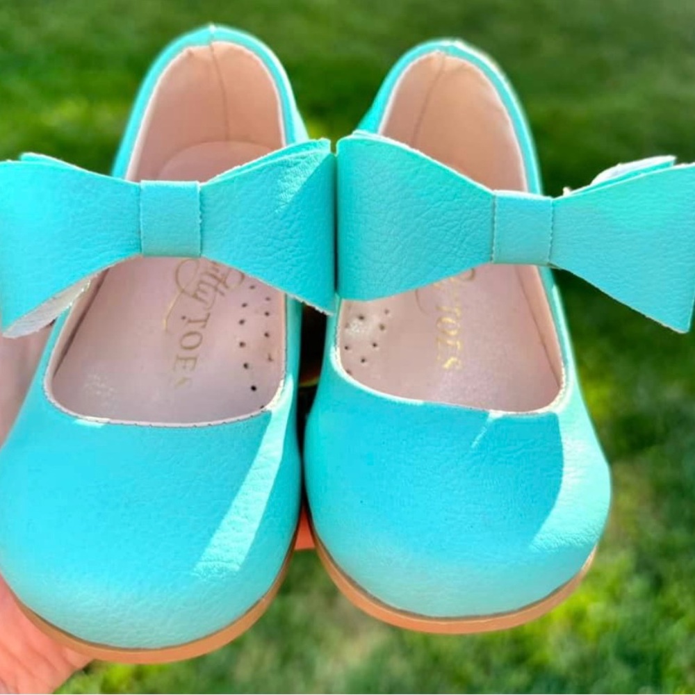 Itty Bitty Toes Blue Dress Shoes with Bow